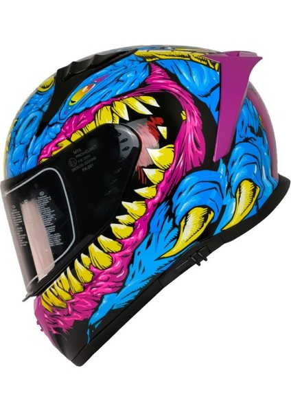 Motosiklet Kaskı Ece 22.R06 Sertifikalı Double Vizör Full Face Kask Gongju