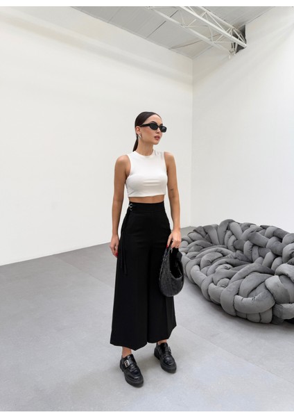 Kadın 230 gr Poly Viscose Full Likra Metal Toka Aksesuarlı Pantolon indirimleri