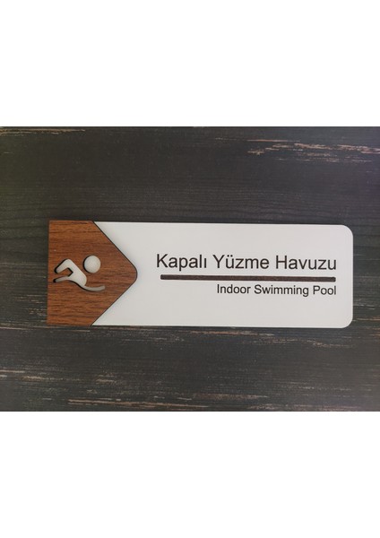 Kapalı Yüzme Havuzu Ofis Oda Kapı İsimliği Yönlendirme Tabelası Levhası Kişiselleştirilebilir