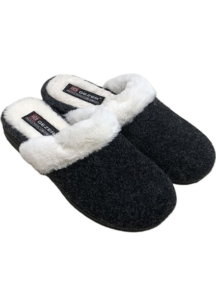 Tüylü Keçe Materyal Iç Kısmı Çıkarılabilir Yıkanabilir Bayan Ev Terliği