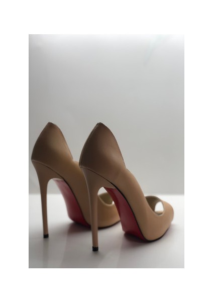 Nude Mat Love Kare Burun Gizli Platformlu Stiletto Topuklu Ayakkabı indirimleri