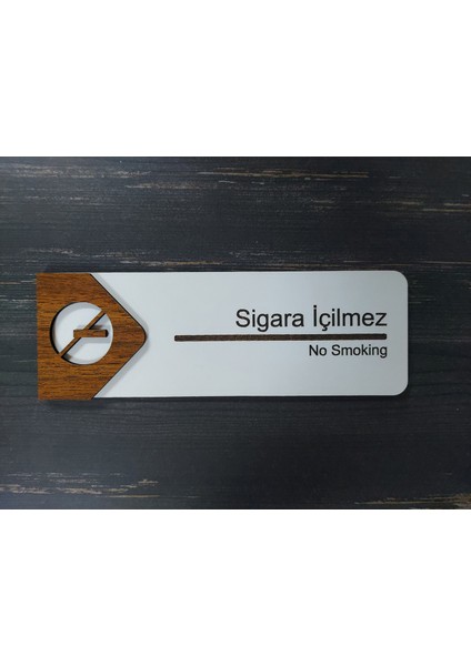 Sigara İçilmez Ofis Oda Kapı İsimliği Yönlendirme Tabelası Levhası Kişiselleştirilebilir