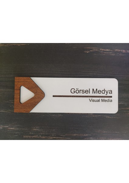 Görsel Medya Ofis Oda Kapı İsimliği Yönlendirme Tabelası Levhası Kişiselleştirilebilir
