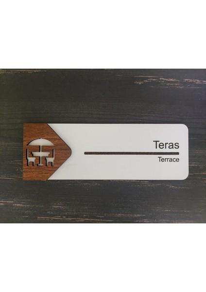 Teras Ofis Oda Kapı İsimliği Yönlendirme Tabelası Levhası Kişiselleştirilebilir