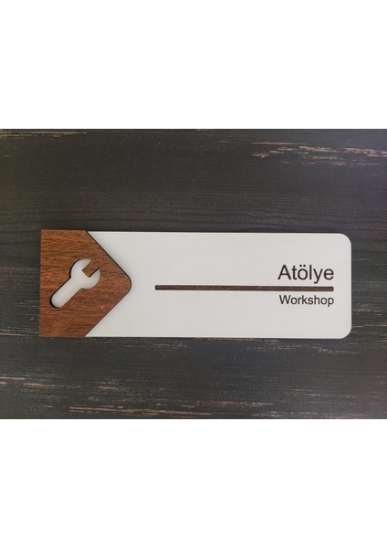Atölye Ofis Oda Kapı İsimliği Yönlendirme Tabelası Levhası Kişiselleştirilebilir