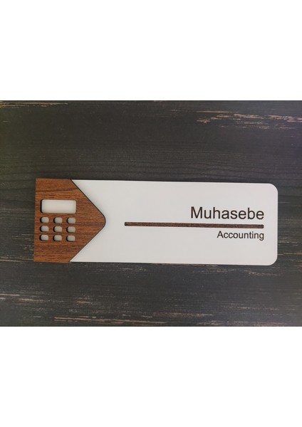 Muhasebe Ofis Oda Kapı İsimliği Yönlendirme Tabelası Levhası Kişiselleştirilebilir