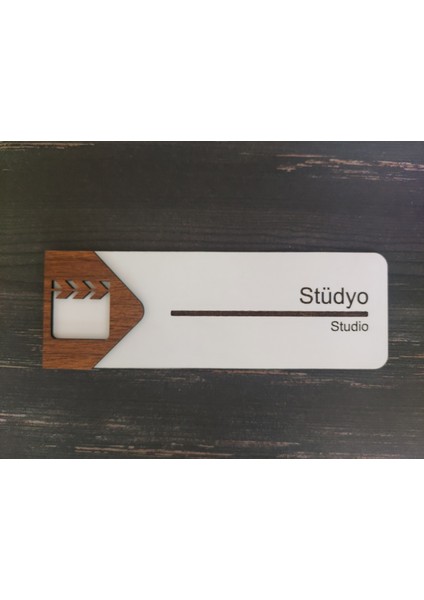 Stüdyo Ofis Oda Kapı İsimliği Yönlendirme Tabelası Levhası Kişiselleştirilebilir