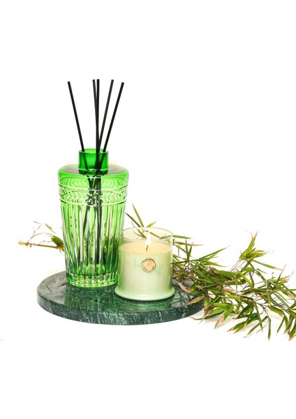 Yeşil Kristal Kesme Cam Şişe Oud Vanilya Oda Kokusu (23 cm ) fiyatları