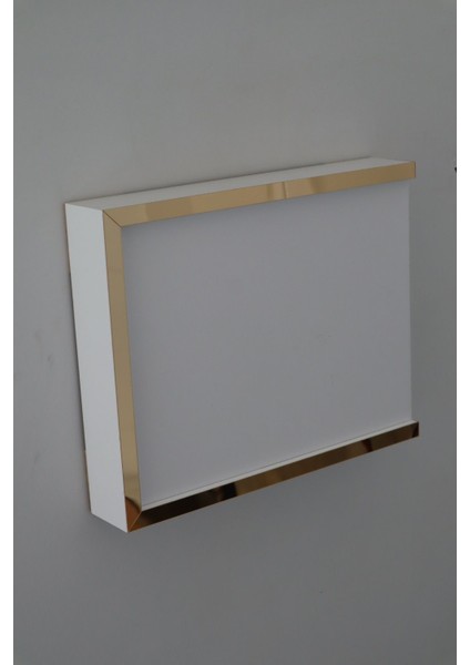 Lüx Altıngold-Beyaz 32X40-25X35 Sigorta Priz ve Modem Saklama Kutusu, Kablo Gizleme Düzenleyici Kut