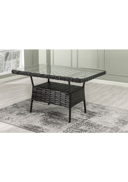 Datça Rattan Bahçe Mobilyası 3+1+1 Antrasit/masalı