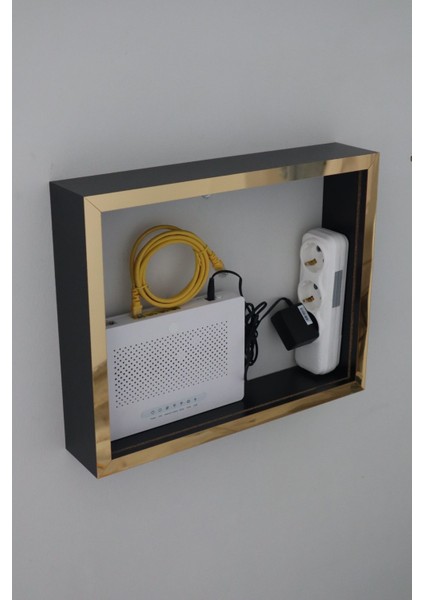 Lüx Siyahgold-Dragon 32X40-25X35 Sigorta Priz ve Modem Saklama Kutusu,kablo Gizleme Düzenleyici Kut