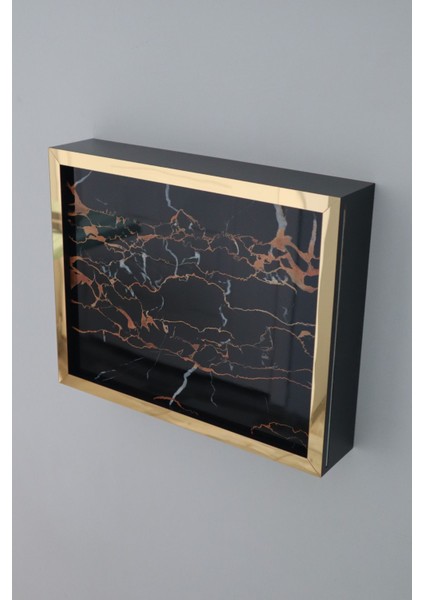 Lüx Siyahgold-Dragon 32X40-25X35 Sigorta Priz ve Modem Saklama Kutusu,kablo Gizleme Düzenleyici Kut