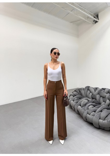 Kadın 230 gr Poly Viscose Likralı Palazzo Pantolon