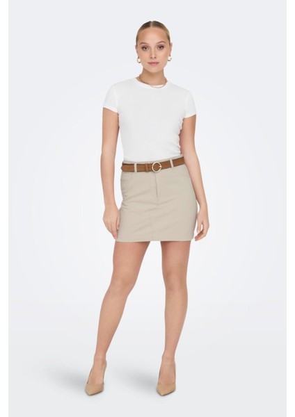 Onlelına S/s O-Neck Short Top Jrs Noos Beyaz