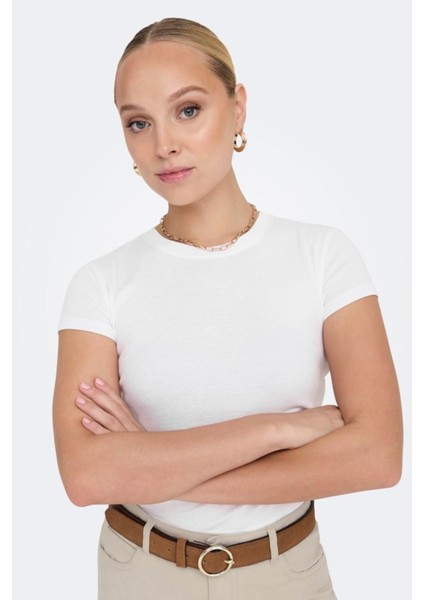 Onlelına S/s O-Neck Short Top Jrs Noos Beyaz fırsatları