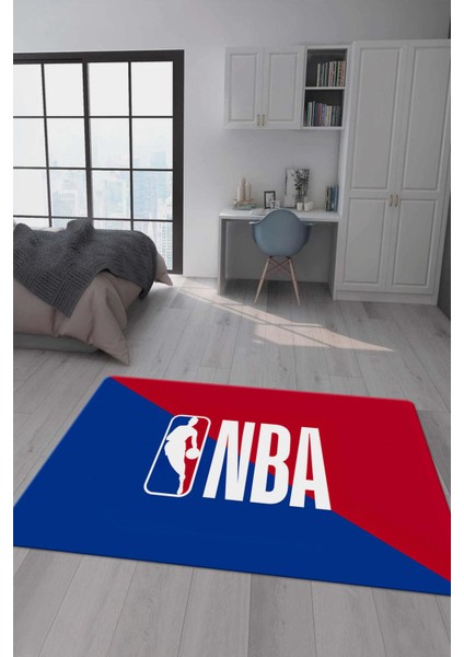 Kaymaz taban makinada yıkanabilir dijital baskı nba desenli genç odası halısı dot taban halı gnc77