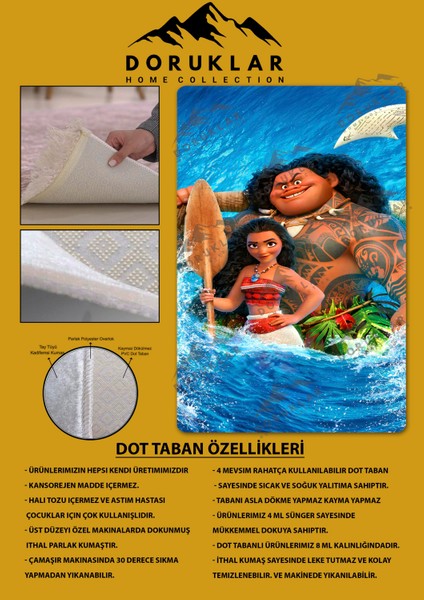 Kaymaz taban makinada yıkanabilir dijital baskı muanna desenli genç odası halısı dot taban halı gnc80