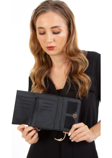 Kadın Siyah Suni Deri Kartlık ve Cüzdan NEWPOLO297 indirimleri