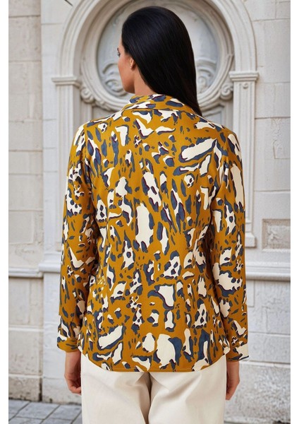 Hardal Geometrik Desenli, Klasik Kesim Uzun Kollu Gömlek fiyatları