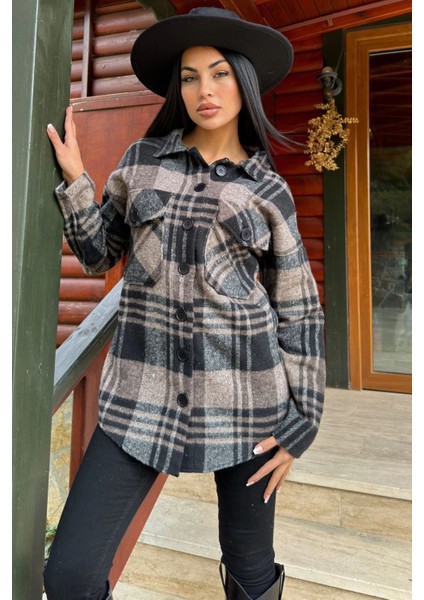 Kahve Ekose Desenli, Yumuşak Dokulu, Relax Fit, Oduncu Gömlek modelleri