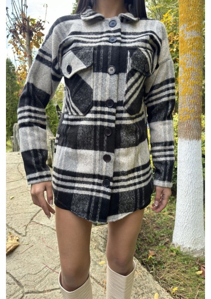 Siyah Gri Ekose Desenli, Yumuşak Dokulu, Relax Fit, Oduncu Gömlek fiyatları