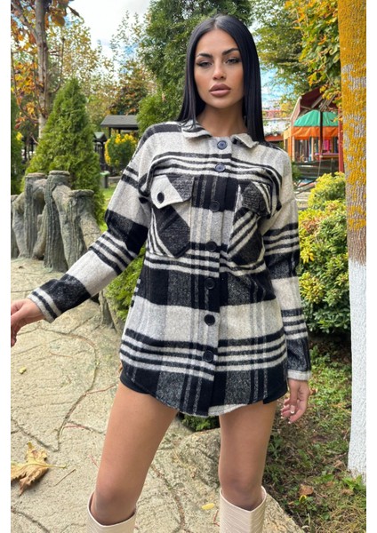 Siyah Gri Ekose Desenli, Yumuşak Dokulu, Relax Fit, Oduncu Gömlek indirimleri