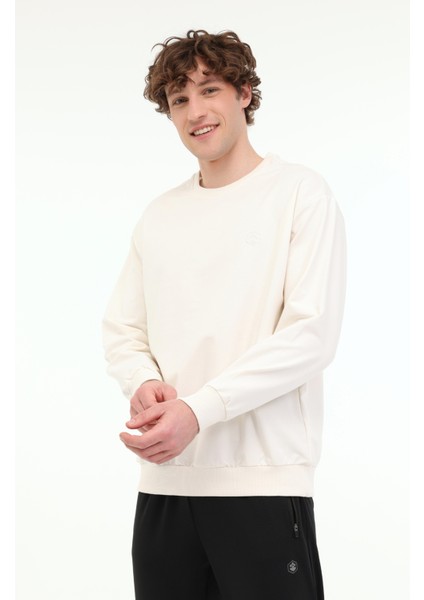 MB SN75 C Neck Sw 5fx Ekru Erkek Sweatshirt