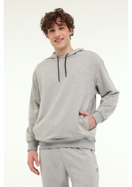 MB SN73 Hoodıe 5fx Grı Melanj Erkek Sweatshirt