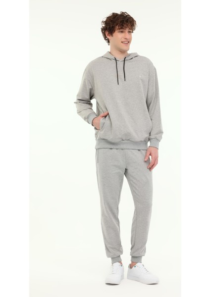 MB SN73 Hoodıe 5fx Grı Melanj Erkek Sweatshirt