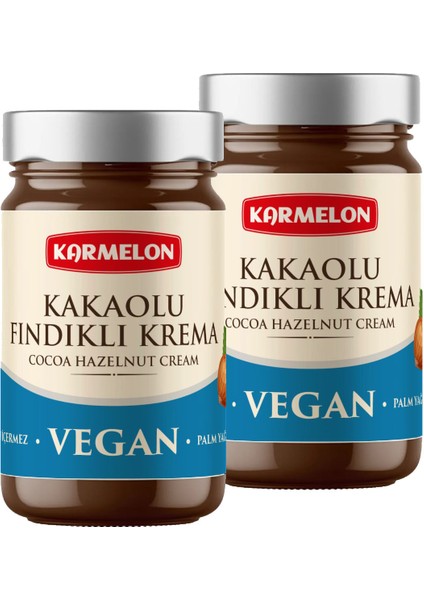 Vegan Kakaolu Fındıklı Krema 330 G x 2 Adet