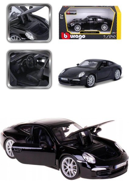 1:24 Porsche 911 Carrera S Model Araba - Siyah