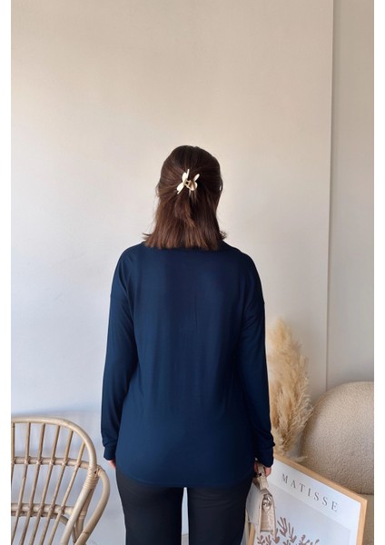 Kadın Laci Polo Yaka Basic Bluz, Uzun Kol, Regular Kesim, Günlük ve Spor Kaliteli Kumaş Sweatshirt fırsatları