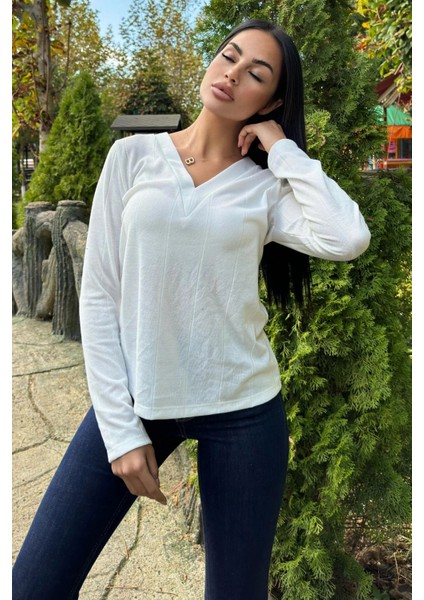 Beyaz V Yaka, Uzun Kol, Triko Bluz modelleri