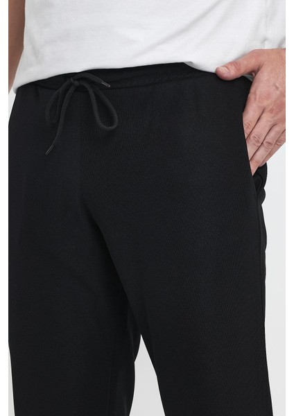 Erkek Şardonlu Polyester Pike Paça Ribanalı Eşofman Altı