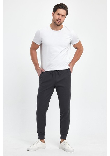 Erkek Şardonlu Polyester Pike Paça Ribanalı Eşofman Altı fırsatları