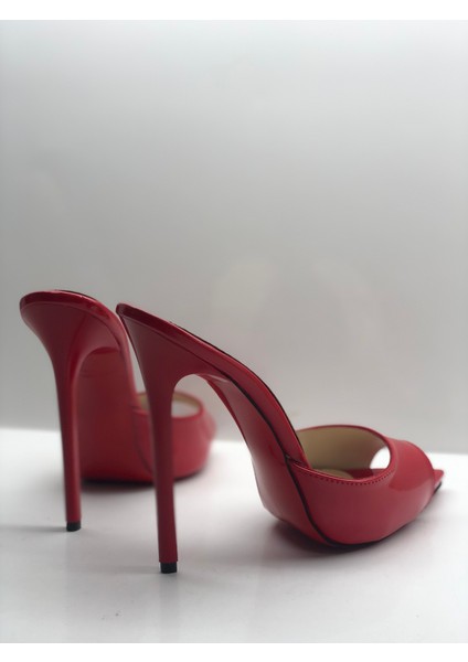 Hayyshoes Kırmızı Rugan Deri Astarlı Gizli Platformlu Topuklu Terlik fiyatları