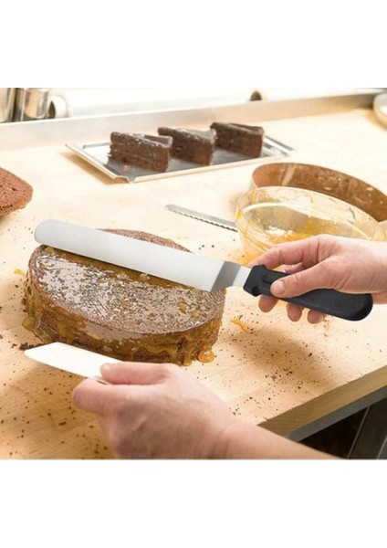 Eğik Pasta Sıvama Spatulası Metal 33 cm