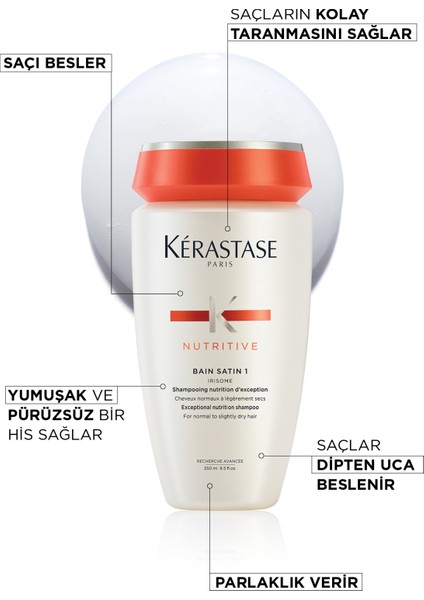 Nutritive Bain Satin No:1 Kurumaya Meyilli Saçlar Için Besleyici Şampuan 250ml 250ml
