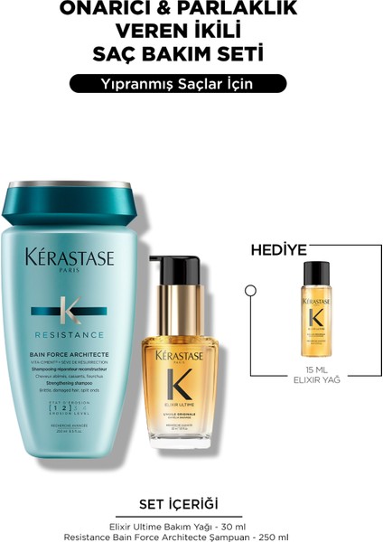 Elixir & Resistance Onarıcı & Parlaklık Veren Ikili Saç Bakım Seti