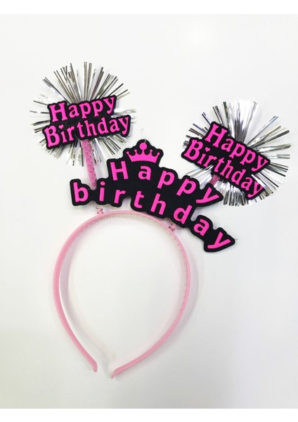 Happy Birthday Neon Renk Doğum Günü Tacı 12 Adet (4744)