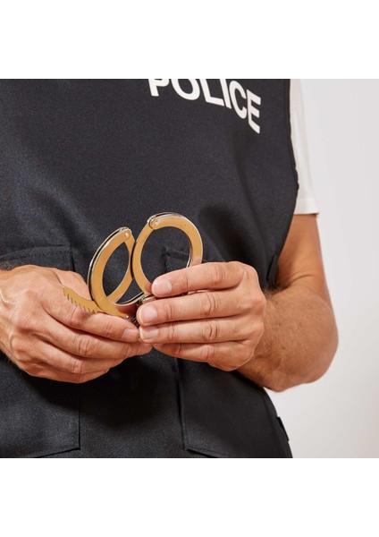 Metal Malzemeden Imal Anahtarlı Oyuncak Polis Kelepçesi (4744)