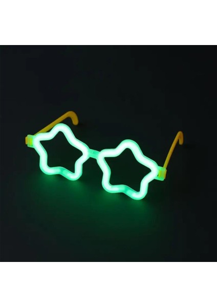Yıldız Glow Gözlük - Yıldız Şekilli Glow Stick Gözlüğü - Glow Partisi Gözlük 12 Adet (4744)