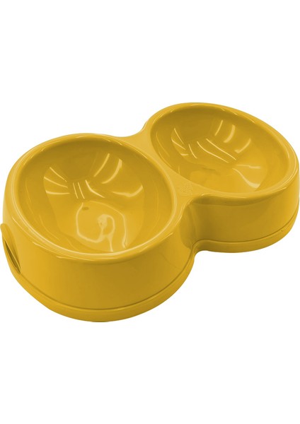 8566 Çiftli Kedi/köpek Mama Kabı Sarı