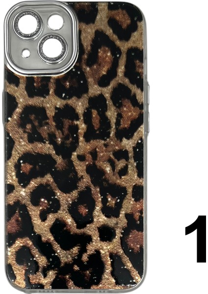 iPhone 15 Uyumlu Lopard Desen Seri Arka Koruma Kılıf