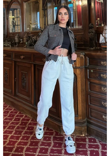 Kahve Balıksırtı Desenli, Fermuarlı, Kısa Kaşe Ceket modelleri