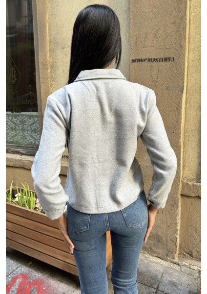 Gri Çift Cepli, Düğmeli Kaşe Ceket fırsatları