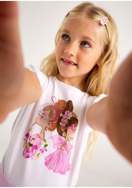Kız Çocuk Baskılı Tshirt