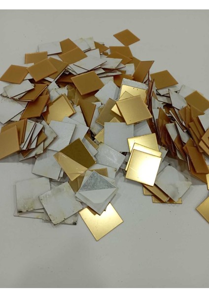 Dekor Süs Mozaık Ayna 100 Adet 3cm*3cm Pleksi Dekoratif Gold Antre Banyo