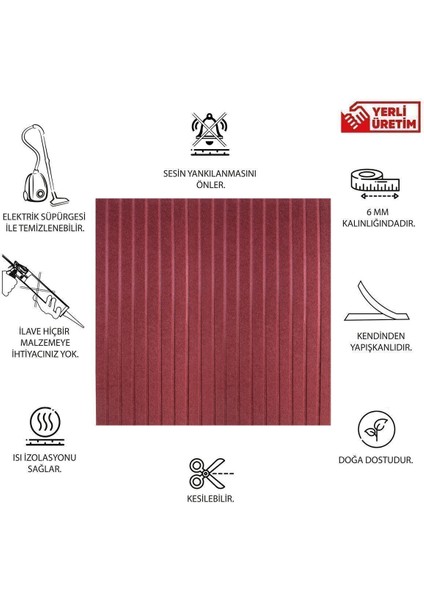 Akustik ve Dekoratif Lambiri Desenli Keçe Panel 45X90 cm / 2 Adet / 0,81 M²