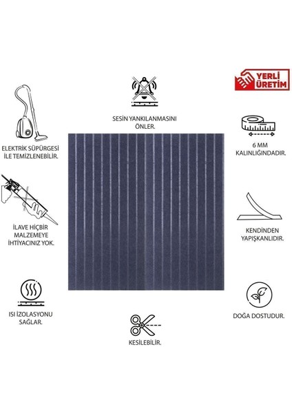 Akustik ve Dekoratif Lambiri Desenli Keçe Panel 45X90 cm / 2 Adet / 0,81 M²